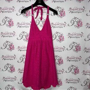 Victorias Secret dress bra top vintage  crocheted  pink floral  babydoll halter